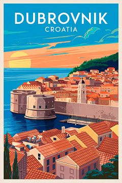 Dubrovnik, Kroatië van Poster Art Shop