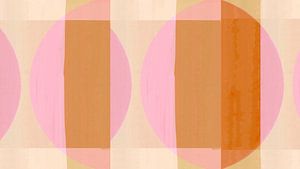 Mid Century Bauhaus Formen Rosa Pfirsich