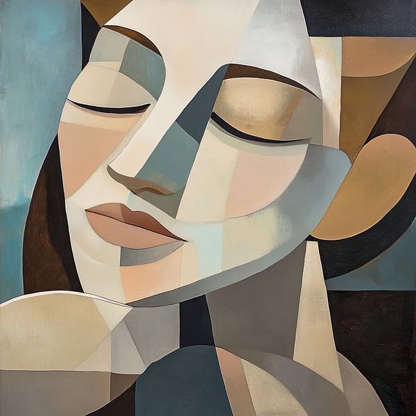 Portret in kubistische stijl van Lauri Creates