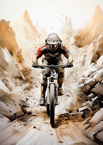 Mountainbiker sport illustratie #sport