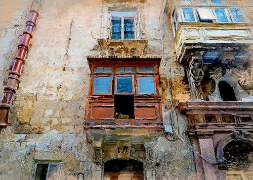 Malte ville Valetta peinture aquarelle #malta