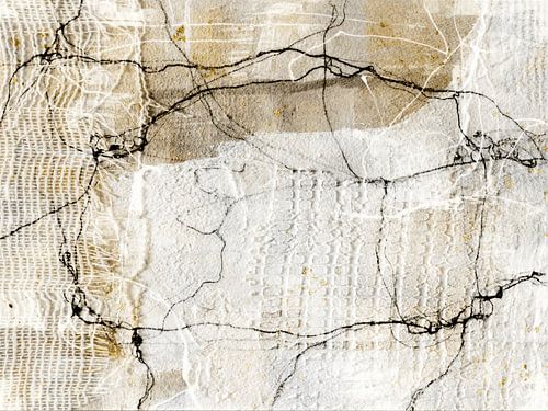 Abstraktes Wabi-Sabi-Kunstwerk mit organischen Linien