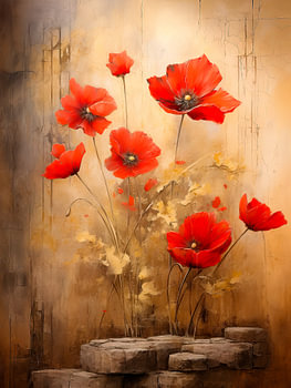 Coquelicots dans un style doux et pictural