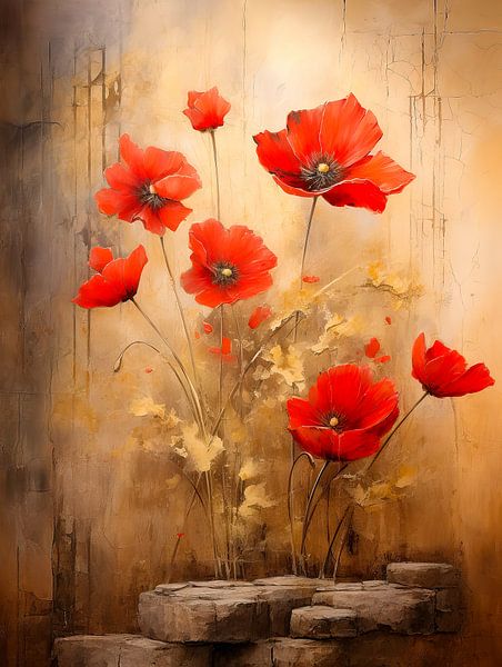 Poppies in a soft, painterly style by Joriali photography and paintings