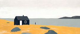 Lonely hut by the sea - Minimalist by Poster Art Shop