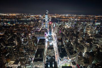 New York Skyline (USA) by Night van André van der Meulen