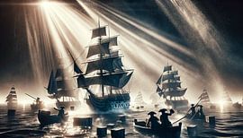 Nachtvloed en het schouwspel van licht van artefacti