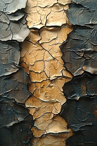 Abstract  met barsten en goudkleur