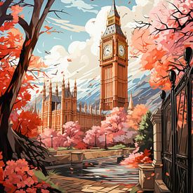 Big Ben im Frühling von Kees van den Burg