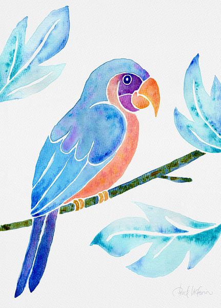 Azure Parrot by Piret Victoria Ribas Art & Photography