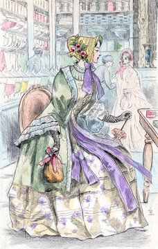 1850, Women's fashion in nineteenth-century Paris, Boutet, Henri (1851-1919), (Artist), 1902