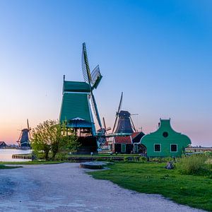 Nederlandse windmolens van de Zaanse Schans van Jeffrey Steenbergen