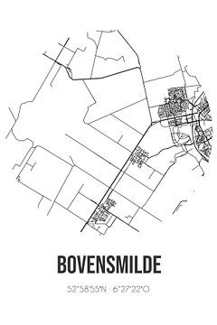 Bovensmilde (Drenthe) | Carte | Noir et blanc sur Rezona