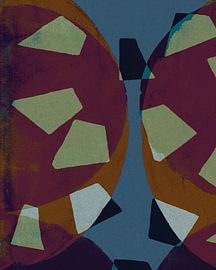 Formes abstraites dans des couleurs sourdes et rétro no. 5 sur Dina Dankers