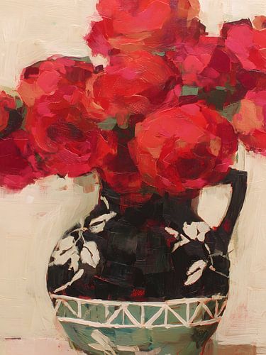 Red flowers In vase