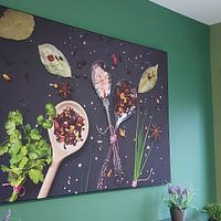 Klantfoto: Kruiden in de keuken, kitchen herbs van Corrine Ponsen, als artframe