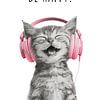 Cool Cat - Be Happy - pink by Melanie Viola