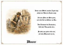 Maurer – Gildebeeld met gedicht van Marcus Achberger