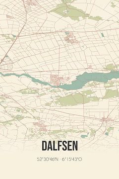 Vintage landkaart van Dalfsen (Overijssel) van MijnStadsPoster