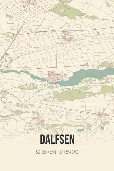 Vintage map of Dalfsen (Overijssel) by Prints of Place