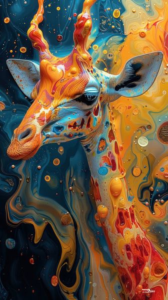 alcohol ink - giraffe by Gelissen Artworks