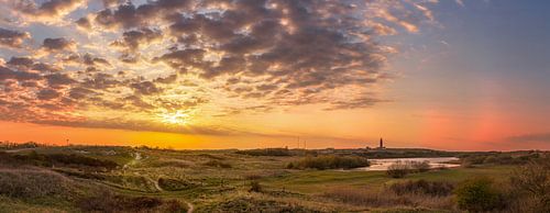 vuurtoren zonsondergang grote panorama van Richard Heerschap Fotografie