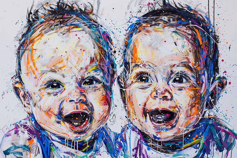 Digitaal abstract schilderachtig portret fictieve vrouw van Egon Zitter