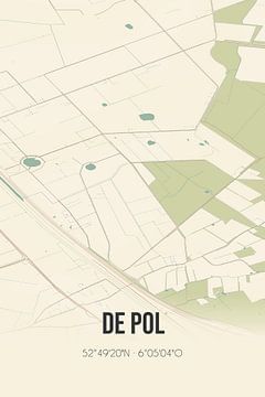 Vintage landkaart van De Pol (Overijssel) van MijnStadsPoster