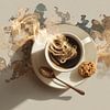 Illustration abstraite représentant un café ou un cappuccino sur Egon Zitter