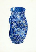 Blaue Blumenvase