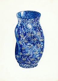 Vase à fleurs bleu sur Mad Dog Art