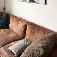 Kundenfoto: Frau mit Hut von Schwarzer Kaffee, als ArtFrame