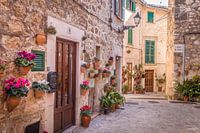 Old town alley in Valldemossa, Mallorca