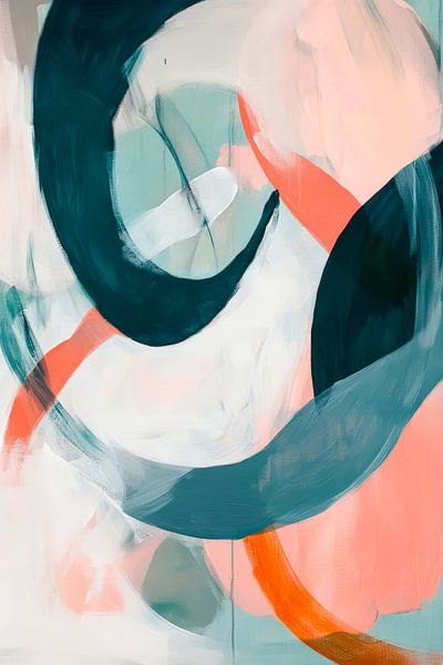 Abstrakte Farbspiralen in sanften Tönen von Poster Art Shop