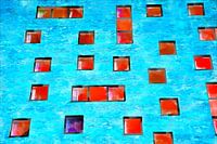 Vensters in abstracte kleuren