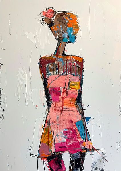 Frau Rosa | Bunte Frau von Kunst Laune