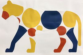 Kleurrijk abstract kunstwerk van een cheetah van Art & Soul Creations
