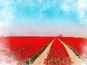 Les couleurs des champs de bulbes à fleurs aux Pays-Bas sur Danny de Klerk