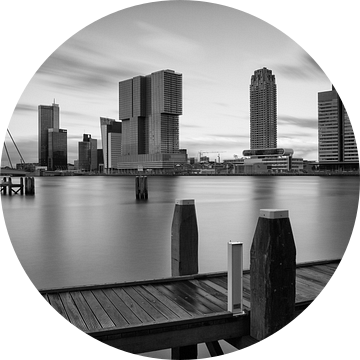 rotterdam skyline in zwart wit van Ilya Korzelius