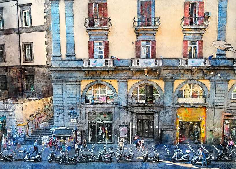 Neapol Napoli Italië stadskunst #Napoli van JBJart Justyna Jaszke