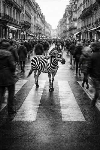 Walking the Lines: Een surrealistische zebrapas in de metropool