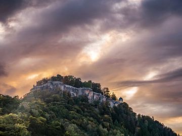 Königstein, Suisse saxonne - La colline de la forteresse et les murs de la forteresse sur Pixelwerk