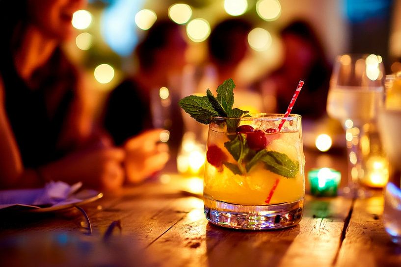 Delicious cocktails with evening lighting by Poster Art Shop