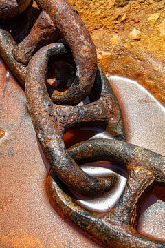 rusty anchor chain in greek port by Jan Fritz