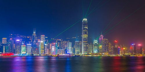 Hong Kong de nuit - Skyline avec spectacle laser - 1 sur Tux Photography