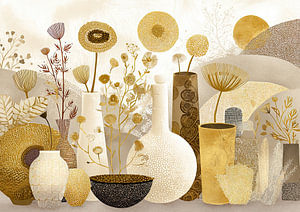 Elegante Vase und Blumenarrangement