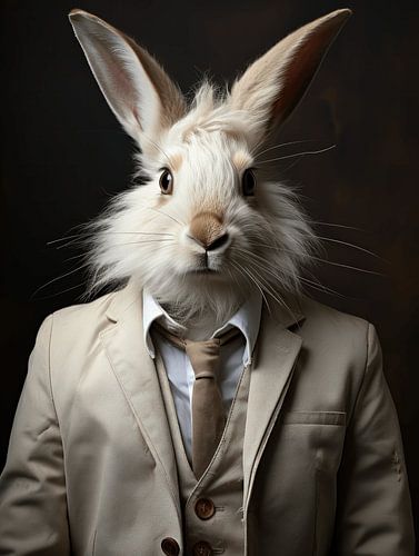 Distinguished Elegance - The Gentleman Rabbit Portrait