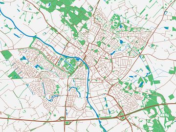 Kaart van Doetinchem in de stijl Urban Ivory van Map Art Studio