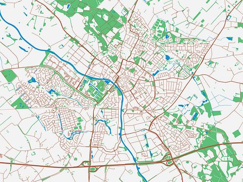 Kaart van Doetinchem in de stijl Urban Ivory