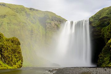 Skogafoss waterfall in Iceland on a summer's da